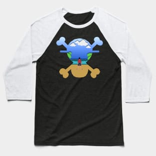 Paper cut pirate anime design Baseball T-Shirt